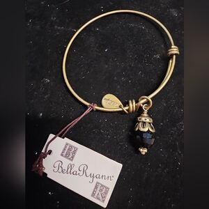 Beautiful Bangle Bracelet with Black Stone by Bella Ryan New with Tags